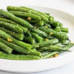 Chinese style dry fried garlic green beans, Din Tai Fung green beans