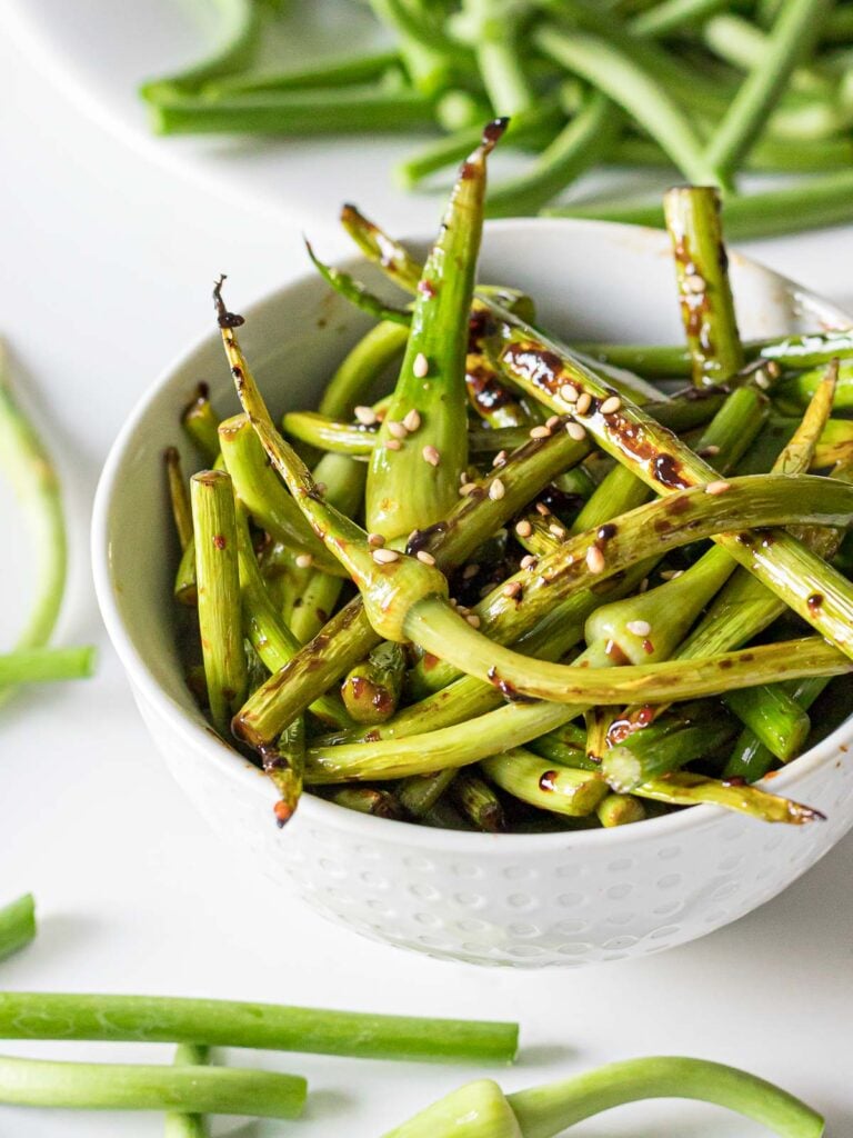 Stir Fried Garlic Scapes - Drive Me Hungry
