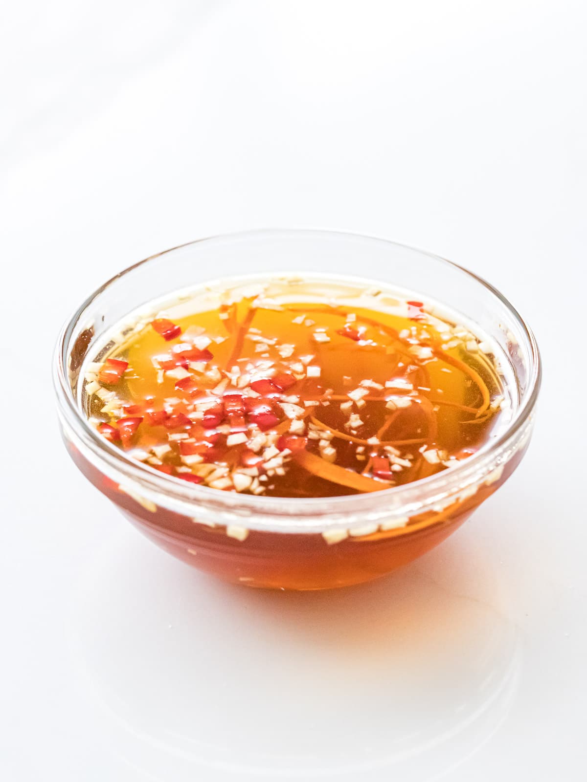 Vietnamese fish sauce dipping sauce with red chilis; nuoc cham