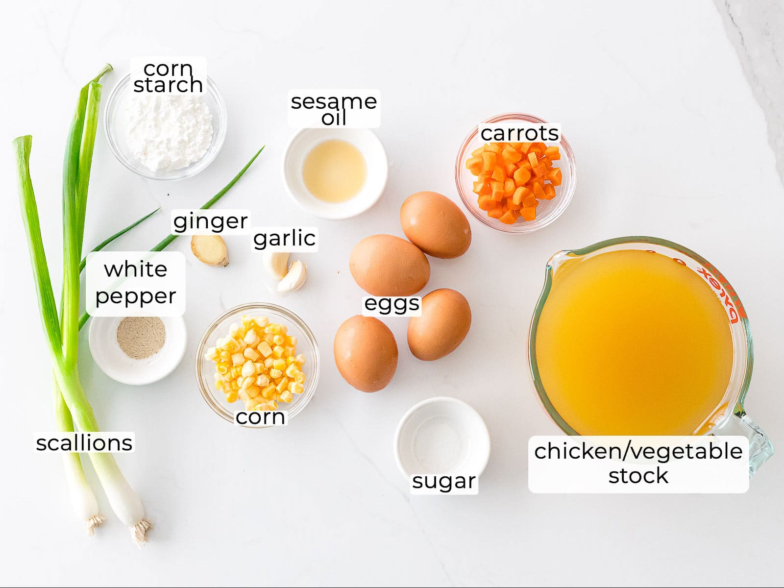 ingredients for egg drop soup with corn