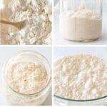sourdough starter text with photos of making a start from start to finish