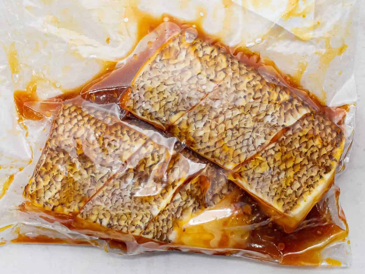 Pan Seared Chilean Sea Bass with Asian Marinade Drive Me Hungry