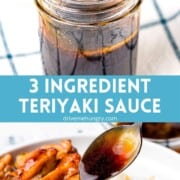 3 ingredient teriyaki sauce with text overlay.