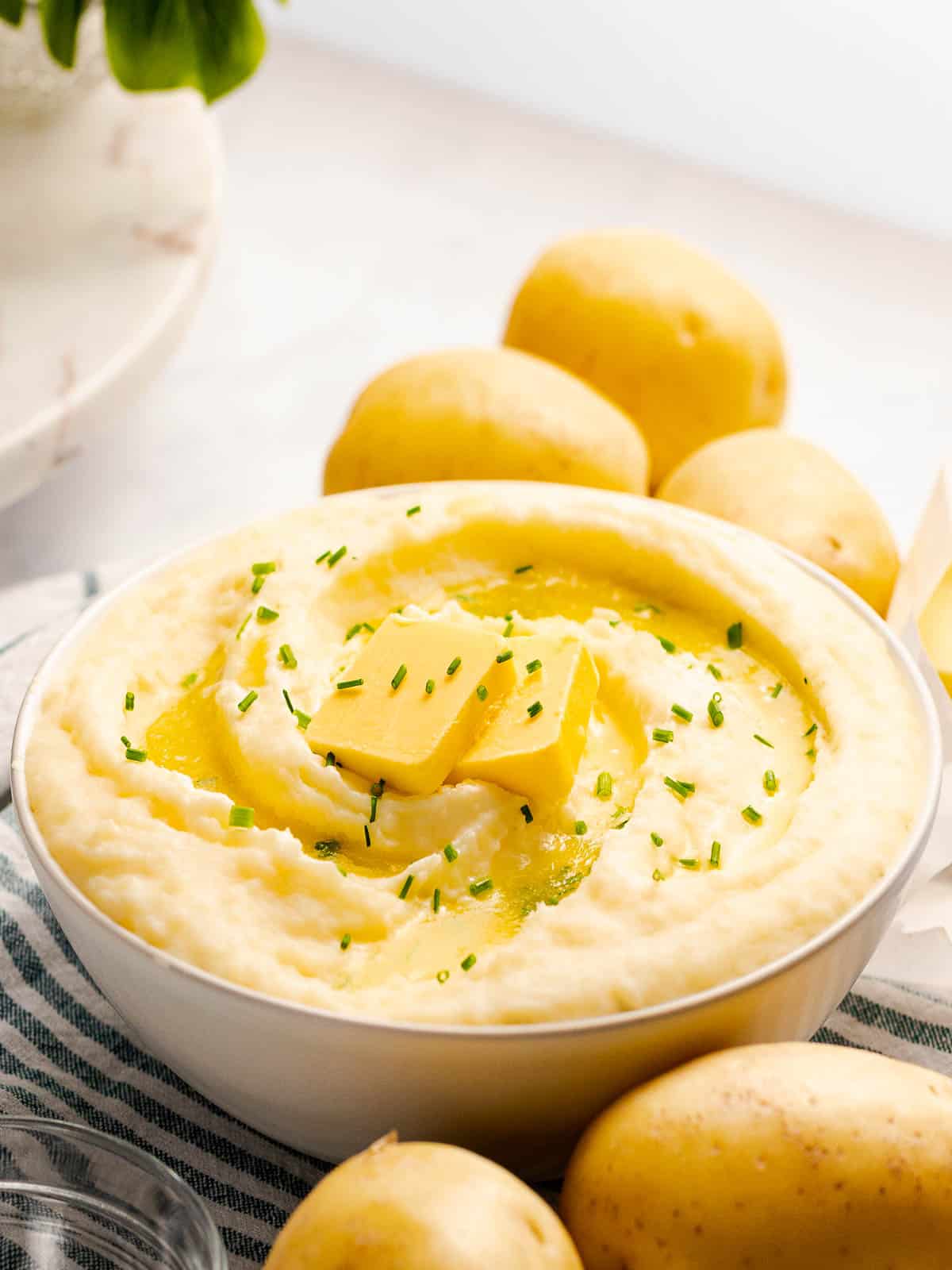 Creamy sour cream mashed potatoes made with Yukon gold potatoes.