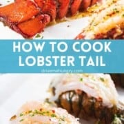 How to cook lobster tail with text overlay.