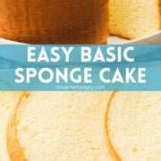 Easy basic sponge cake cut into slices.