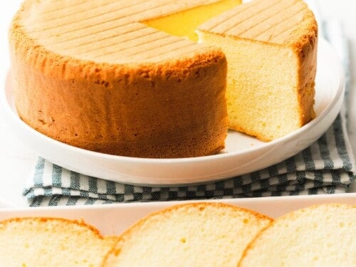 Easy basic sponge cake with slices.