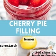 Cherry pie filling with ingredients.