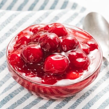 Cherry sauce used for topping desserts like cheesecake.