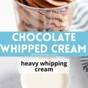 Chocolate whipped cream with ingredients.