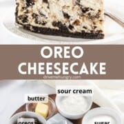 Oreo Cheesecake with ingredients.