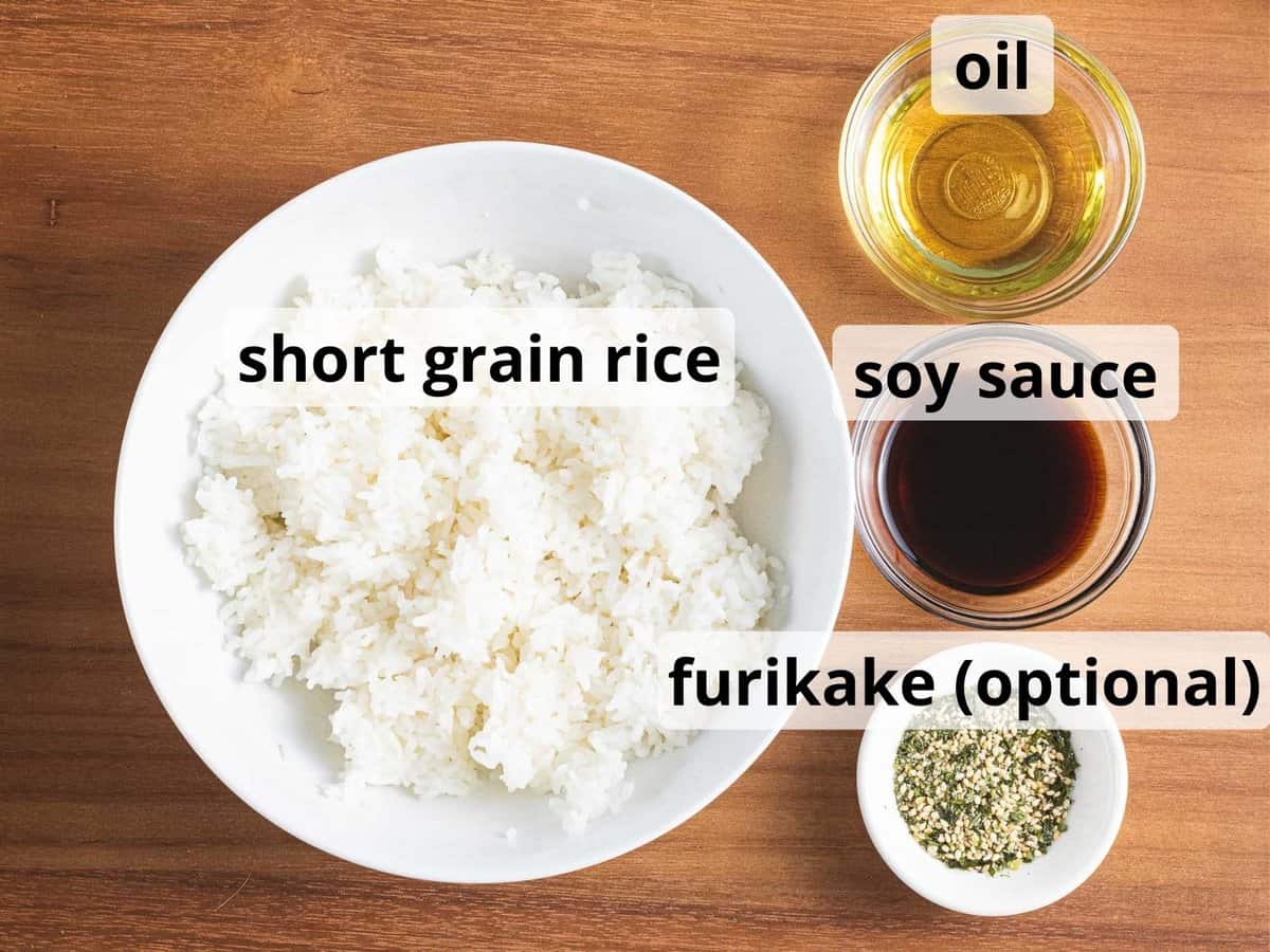 Ingredients for yaki onigiri.