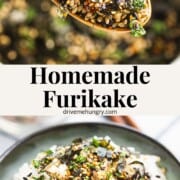 Homemade furikake with nori and sesame seeds.