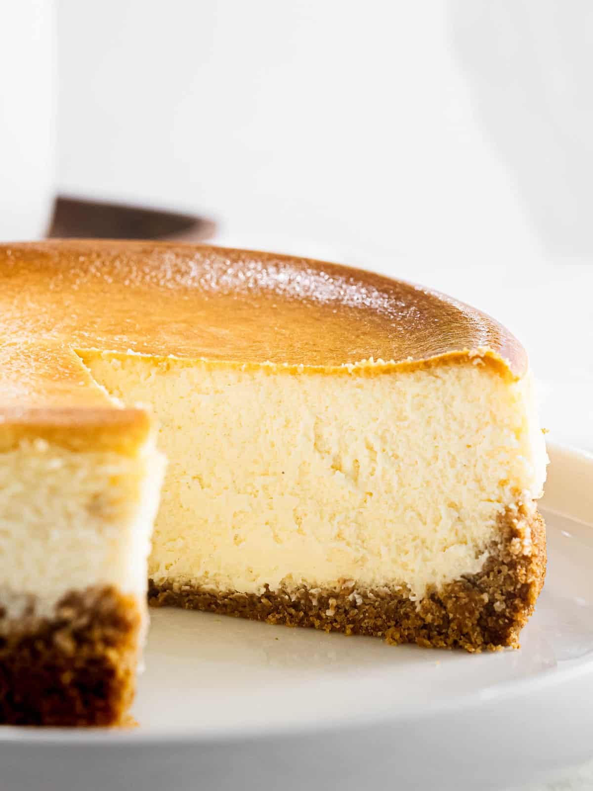 Classic New York cheesecake with creamy, rich texture.