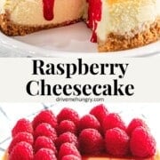 Raspberry cheesecake with raspberry topping.
