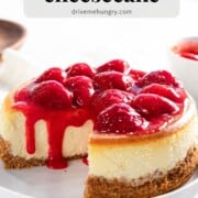 Strawberry cheesecake with strawberry topping.