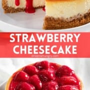 Strawberry cheesecake with strawberry topping.