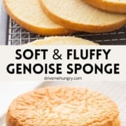 Soft and fluffy genoise sponge.