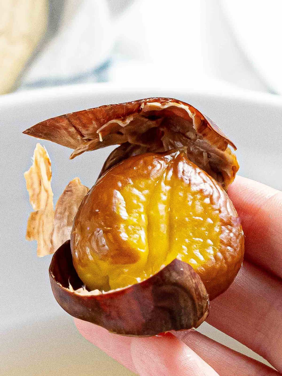 Roasted chestnut with easy to peel shell.