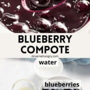 Blueberry compote with ingredients.