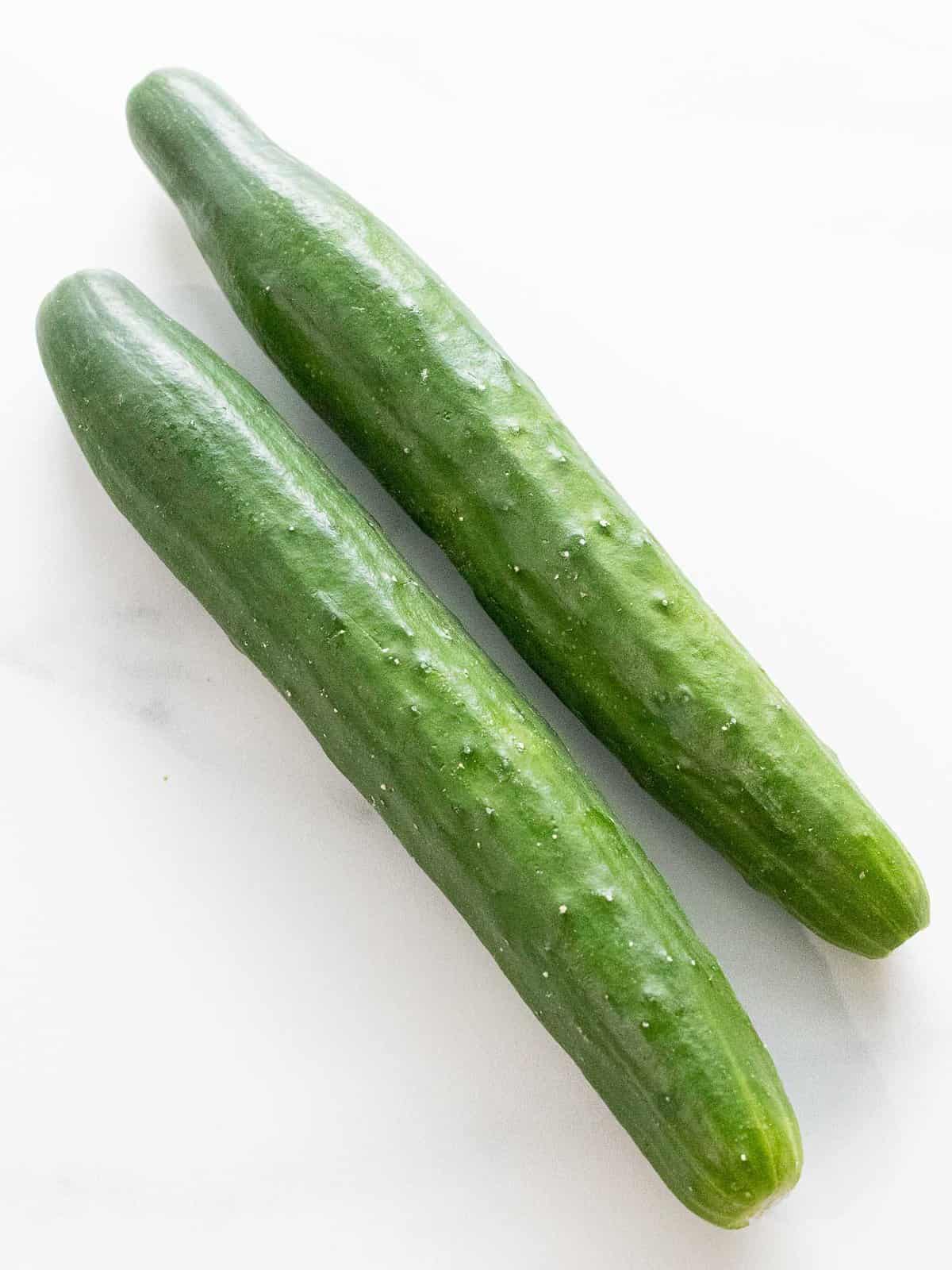 Two Japanese cucumbers.