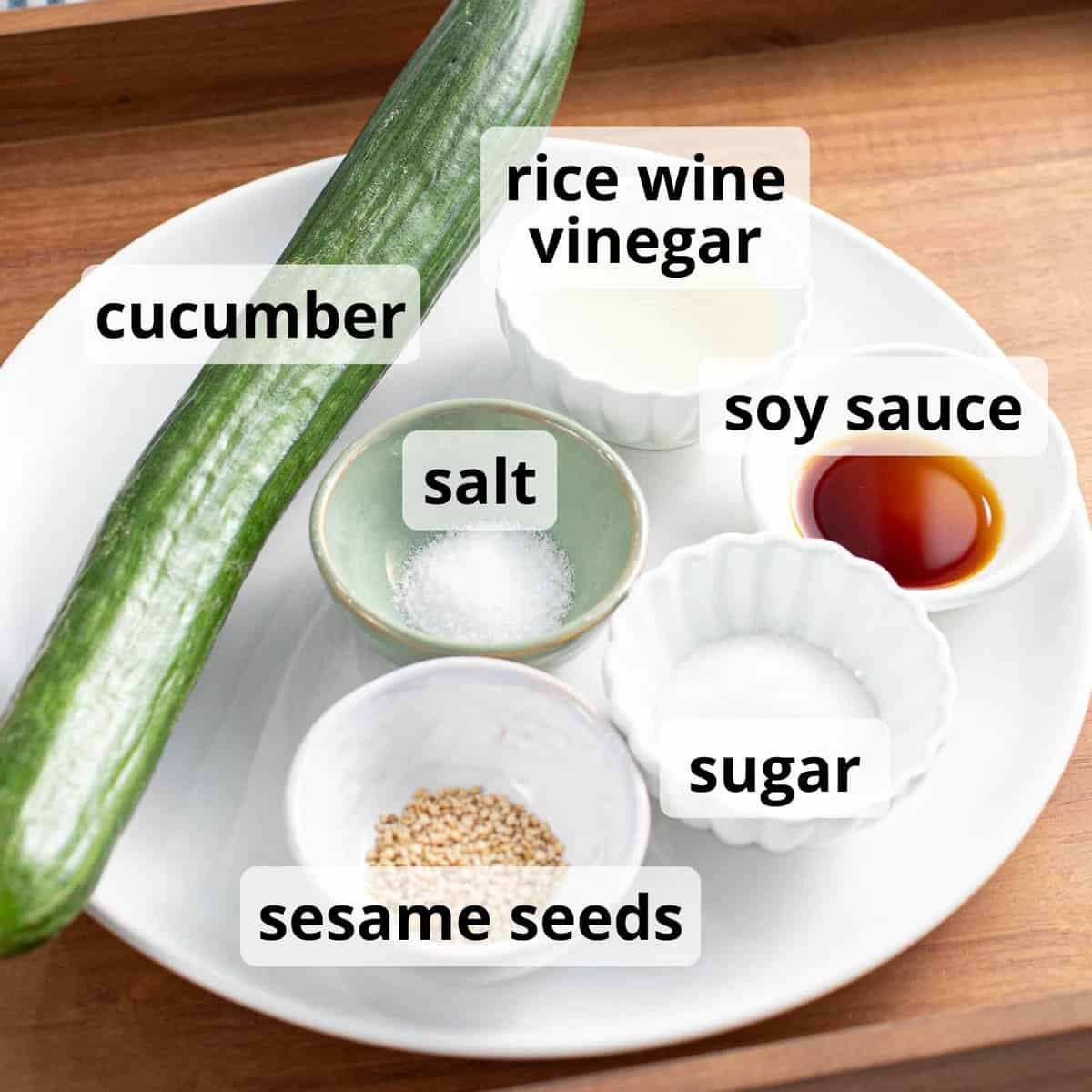 Ingredients for sunomono.