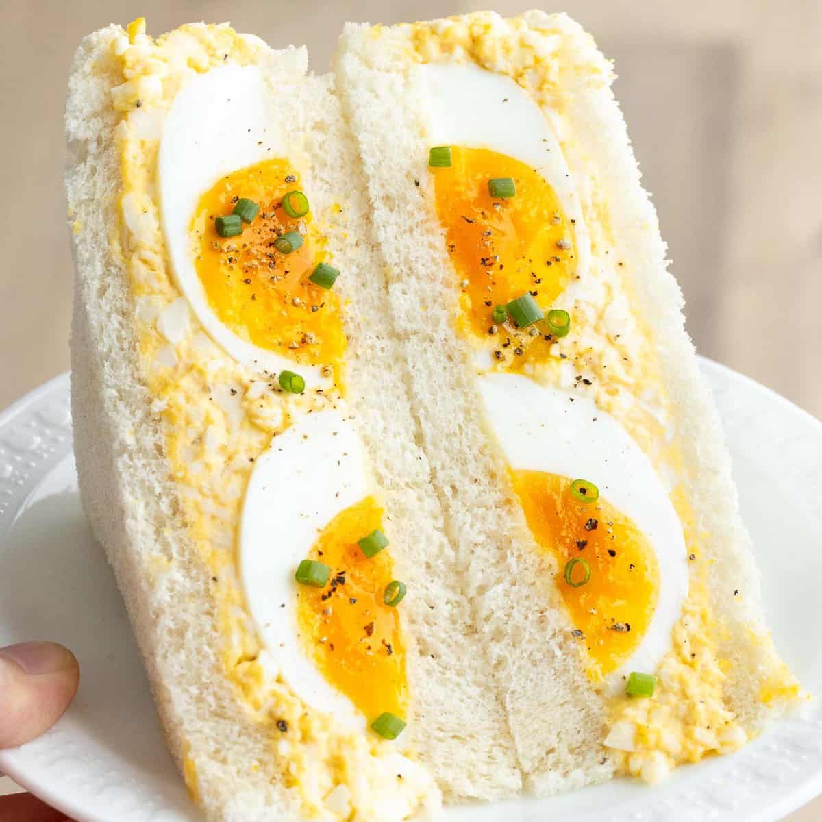 Japanese egg sandwich or tamago sando.