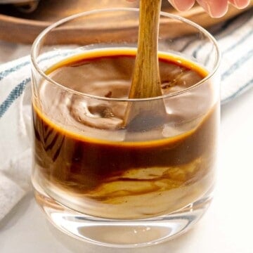Vietnamese coffee is mixed with sweetened condensed milk.